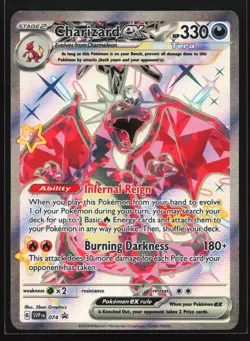 Pokemon Charizard ex SVP 074 Paldean Fates Full Art Holo Black Star Promo NM - Image 1