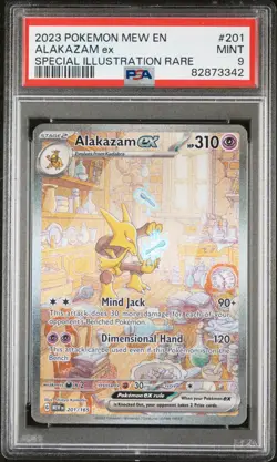 PSA 9 Mint 2023 Pokemon Scarlet & Violet EN-151 Alakazam EX 201/165 Special Rare - Image 1