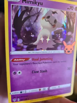 Mimikyu 81/189 Holographic Rare Promo Darkness Ablaze Pokemon TCG Picachu Stamp - Image 1