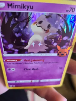 Mimikyu 81/189 Holographic Rare Promo Darkness Ablaze Pokemon TCG Picachu Stamp - Image 2