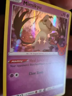 Mimikyu 81/189 Holographic Rare Promo Darkness Ablaze Pokemon TCG Picachu Stamp - Image 4