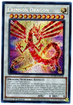 Yugioh TCG Crimson Dragon DUNE-EN038 Duelist Nexus 1st Edition Secret Rare - Image 1