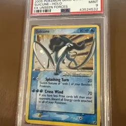 Pokemon Suicune 2005 Gold Star Holo Card 115/115 EX Unseen Forces PSA 9 Mint - Image 3