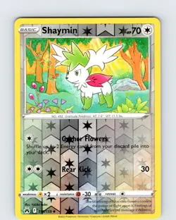 Pokemon TCG Shaymin SWSH Crown Zenith 115/159 Reverse Holo Uncommon Card NM - Image 1