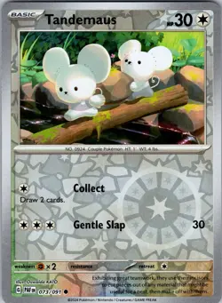 Pokemon TCG Tandemaus S&V Paldean Fates 073/091 Reverse Holo Common Card NM - Image 1