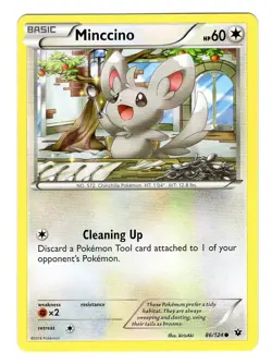 Pokemon TCG Minccino XY Fates Collide 86/124 Regular Common Card NM - Image 1