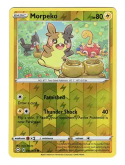 Pokemon TCG Morpeko SWSH Shining Fates 035/072 Reverse Holo Common Card NM - Image 1