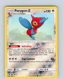 Pokemon TCG Porygon-Z S&M Burning Shadows 105/147 Reverse Holo Rare Card NM - Image 1