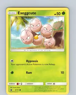 Pokemon TCG Exeggcute S&M Crimson Invasion 4/111 Regular Common Card NM - Image 1