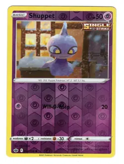 Pokemon TCG Shuppet SWSH Chilling Reign 062/198 Reverse Holo Common Card NM - Image 1