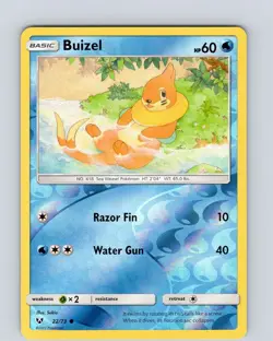 Pokemon TCG Buizel S&M Shining Fates 22/73 Reverse Holo Common Card NM - Image 1