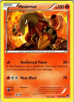 Pokemon TCG Heatmor XY BREAKpoint 15/122 Regular Uncommon Card NM - Image 1