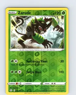 Pokemon TCG Zarude SWSH Shining Fates 016/072 Reverse Holo Rare Card NM - Image 1