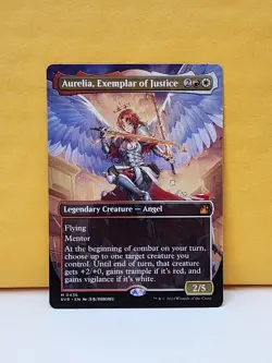 1x ANIME BORDERLESS Aurelia, Exemplar of Justice, NM, RVR, Magic Gathering, MtG - Image 1