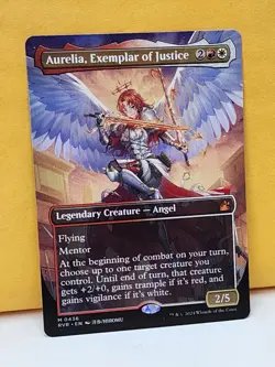 1x ANIME BORDERLESS Aurelia, Exemplar of Justice, NM, RVR, Magic Gathering, MtG - Image 3