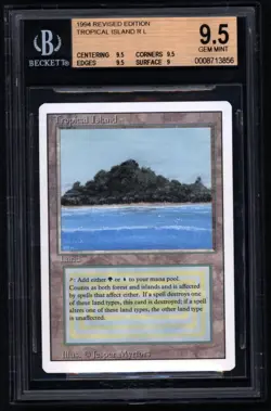 Tropical Island - Revised Edition- MTG Magic the Gathering - BGS MINT 9.5 - Image 1