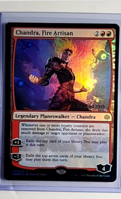 MTG Magic The Gathering War of the Spark Promo Foil #119 Chandra Fire Artisan LP - Image 1