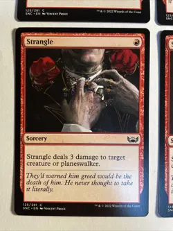 4x Mtg Streets Of New Capenna Strangle NM/M Magic The Gathering - Image 2