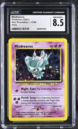 CGC 8.5 Misdreavus 2001 Neo Revelation 11/64 Holo Pokemon Card - Image 1