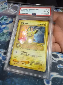 Pokemon Neo Genesis 172 PSA 8 Pichu Holo Card Japanese Edition - Image 3