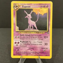 Espeon 20/75 Neo Discovery Rare Non-Holo Vintage Pokemon TCG Card - Image 1