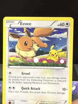Pokemon Card Eevee BW97 Black & White Black Star Promo Holo Light Play - Image 2