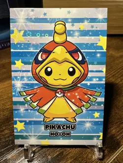 Pokemon Merry Christmas Card Database Pikachu Hi-Oh Heart Holo - Image 1