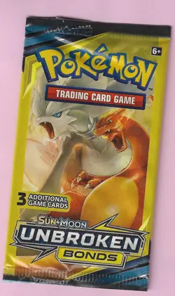 Pokemon "Unbroken Bonds" 3-Card (Charizard and Reshiram) Pack X1 - Image 1