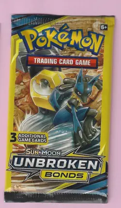Pokemon "Unbroken Bonds" 3-Card (Lucario and Melmetal) Pack X1 - Image 1