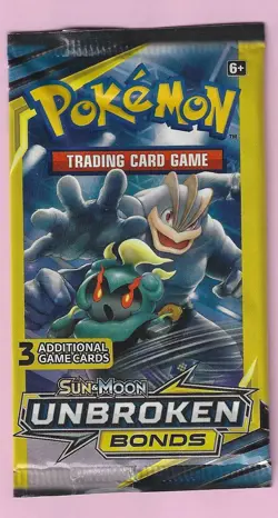 Pokemon "Unbroken Bonds" 3-Card (Machamp and Marshadow) Pack X1 - Image 1