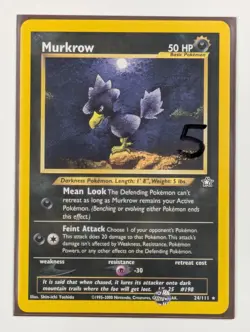 Murkrow - 24/111 - Rare Unlimited Neo Genesis - Pokemon Card - NM - Image 3