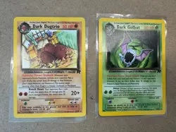 Dark Dugtrio 23/82 + Dark Golbat 24/82 Pokemon Base Set Vintage Cards - Image 1