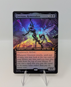 Gwenom, Remorseless (Extended Art Foil) 0256 MTG Marvel Spider-Man, NM Holo - Image 1