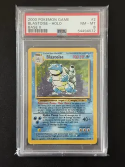 2000 Pokemon Blastoise Holo Base Set Graded PSA 8 - Image 1