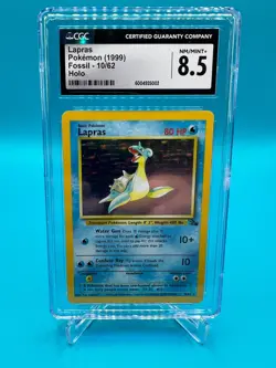 CGC 8.5 Lapras 10/62 Holo Rare - Fossil - Pokemon TCG - SHIPS FAST - Image 1