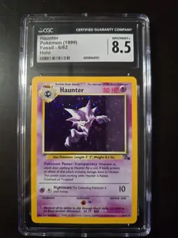 Pokemon TCG Haunter 6/62 Fossil Unlimited Holo Rare CGC 8.5 NM-MINT Vintage 1999 - Image 1