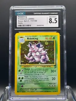 CGC 8.5 NM/MINT+ ✨ - Nidoking 011/130 Base Set 2 Holo - 2000 Pokemon - Image 1