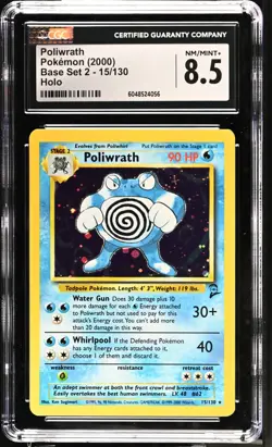 Pokemon Base Set 2 POLIWRATH Holo CGC 8.5 (4056) Graded Power - Image 1