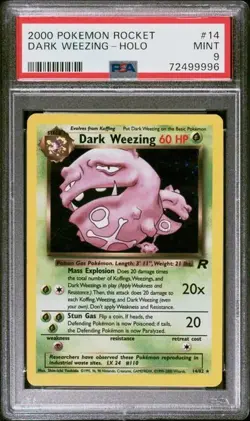 2000 POKEMON TEAM ROCKET #14 DARK WEEZING-HOLO PSA 9 MINT - Image 1
