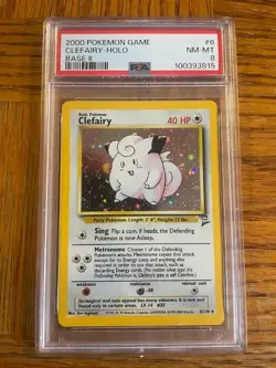 2000 Pokemon Base Set 2 II Clefairy Holo (6/130) PSA 8 - Image 1