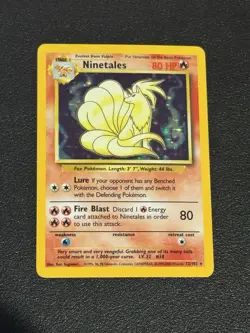 4TH PRINT UK Pokemon TCG Ninetales Base Set 12/102 Holo 1999-2000 - Image 1