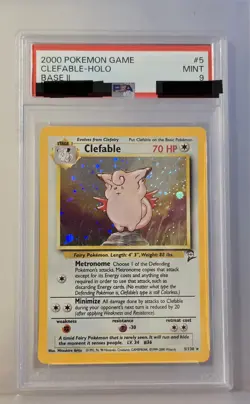 2000 Pokemon Clefable #5 Base II PSA 9 - Image 1