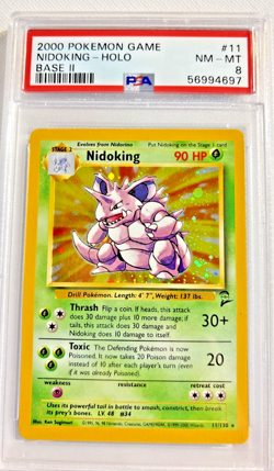 Pokemon 2000 Base Set 2 Nidoking #11 Holo Rare PSA 8 NM - Image 1