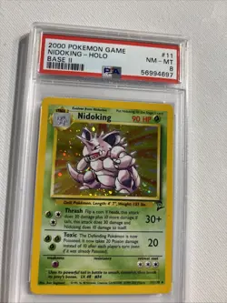 Pokemon 2000 Base Set 2 Nidoking #11 Holo Rare PSA 8 NM - Image 2