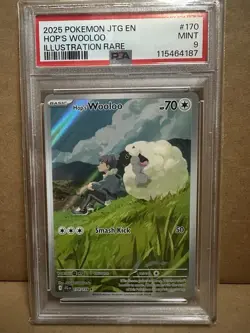 2025 Hop's Wooloo 170/159 Pokemon Journey Together Illustration Rare PSA 9 - Image 1