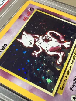 2000 POKEMON BASE SET 2 #10 MEWTWO-HOLO PSA 8 - Image 3