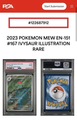 Pokemon PSA 9: 2023 Ivysaur 167/165 Illustration Rare - Scarlet & Violet 151 - Image 3