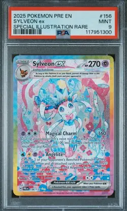 2025 POKEMON PRE EN SYLVEON EX SPECIAL ILLUSTRATION RARE #156 PSA 9. - Image 1