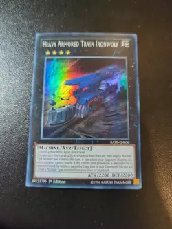 YUGIOH HEAVY ARMORED TRAIN IRONWOLF SUPER RARE RATE-EN050 1ST EDITION - Image 1