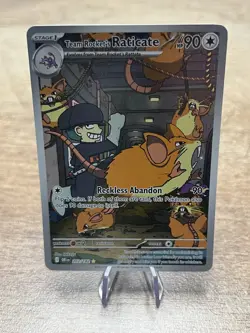 Pokemon TCG Team Rockets Raticate Card 202/182 Destined Rivals Illustration Rare - Image 1